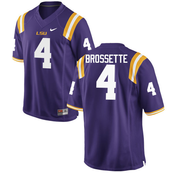 Men LSU Tigers #4 Nick Brossette College Football Jerseys Game-Purple - Click Image to Close